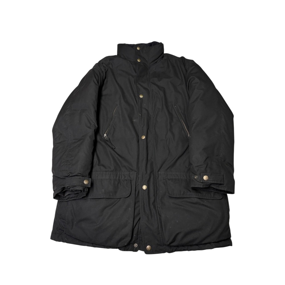 Eddie Bauer Mens Black Goose Down Parka Outdoor Outfitters L G Tall Winter Coat